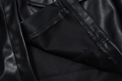 Short leather jacket