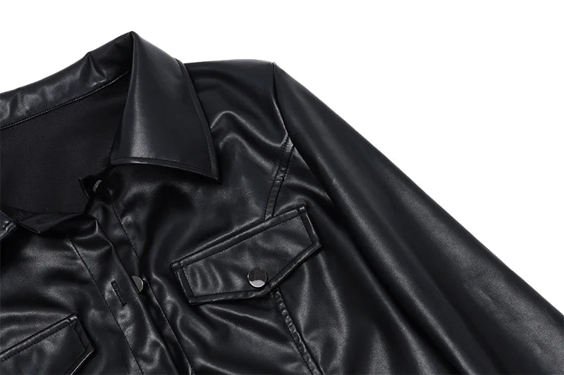 Short leather jacket