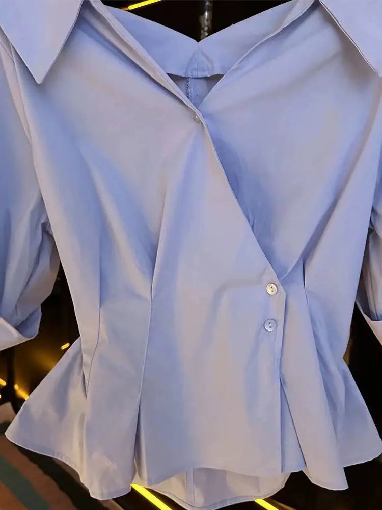 Blusa feminina plissada