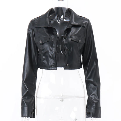 Short leather jacket