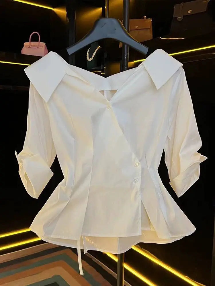 Blusa feminina plissada
