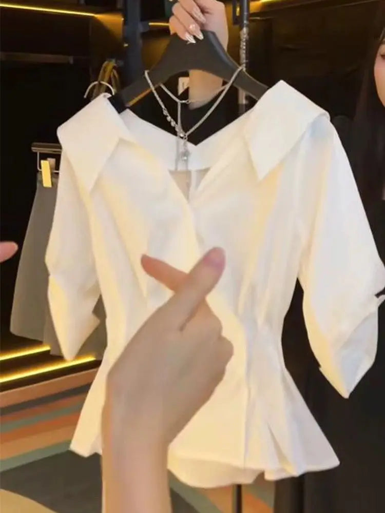 Blusa feminina plissada