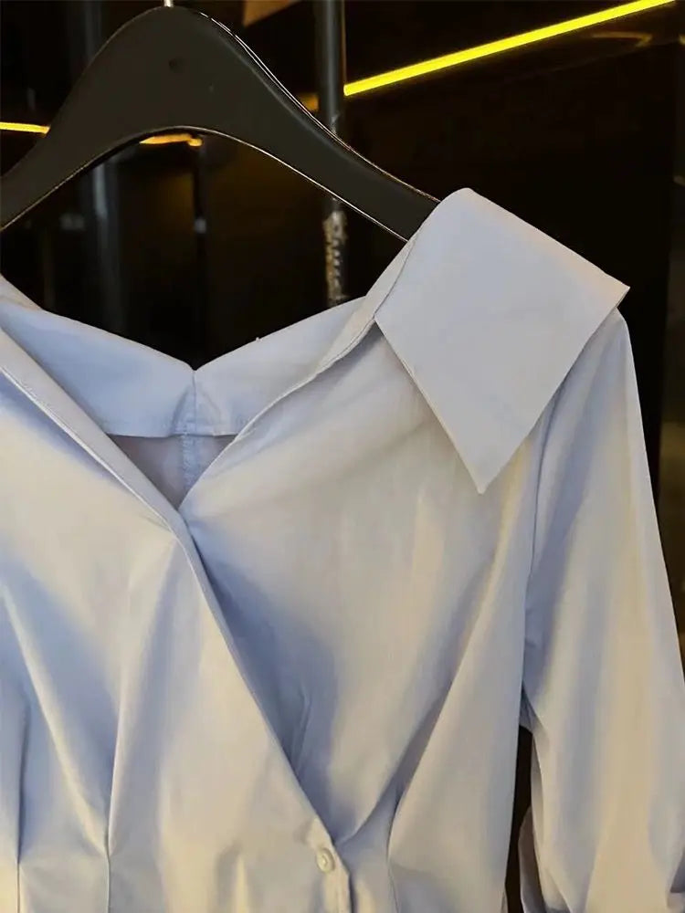 Blusa feminina plissada