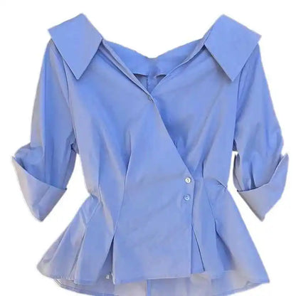 Blusa feminina plissada