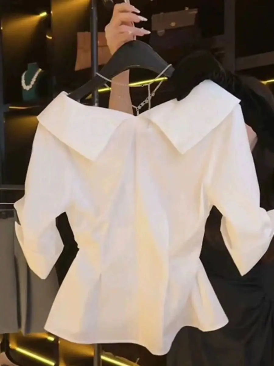 Blusa feminina plissada
