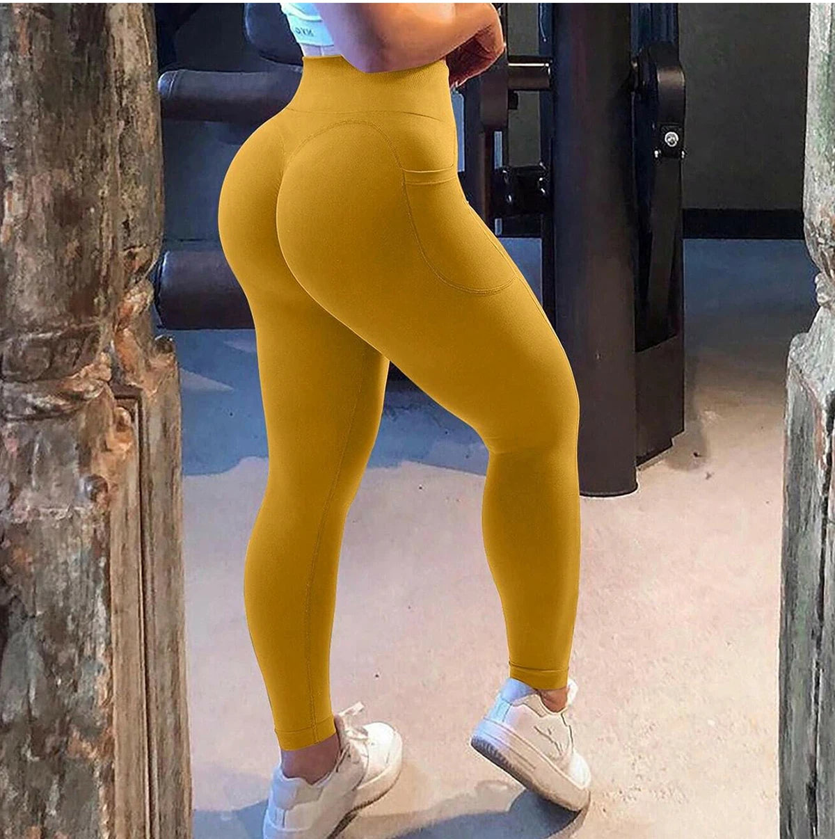 Calça de ioga de cintura alta