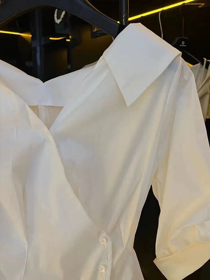 Blusa feminina plissada
