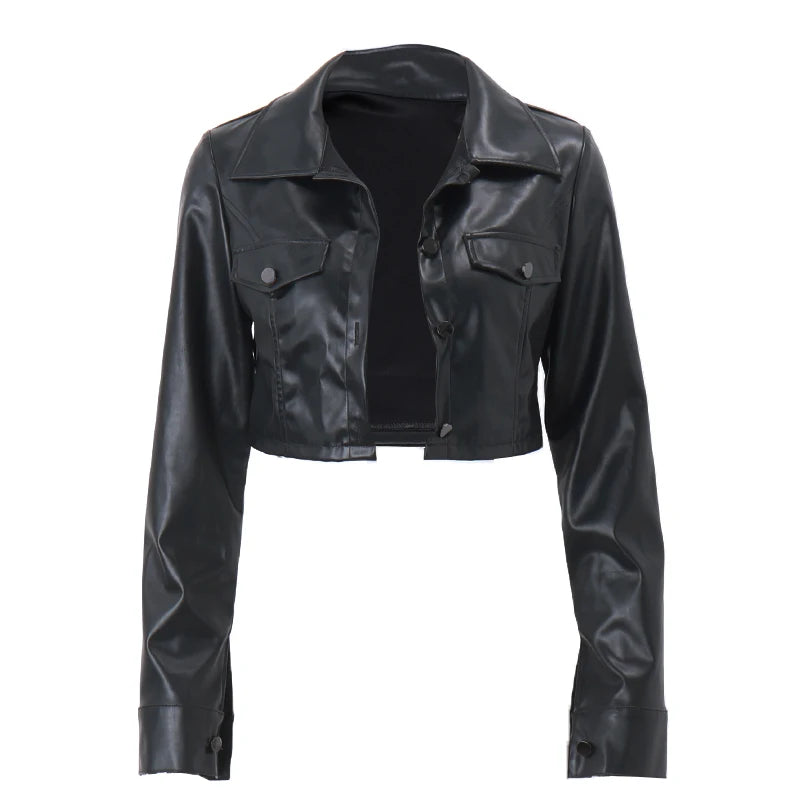 Short leather jacket