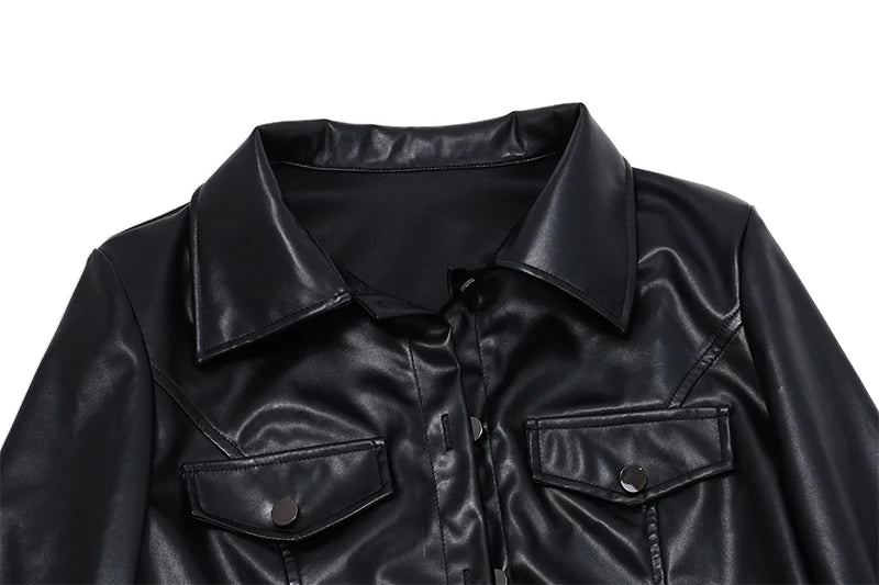 Short leather jacket