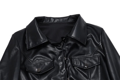 Short leather jacket