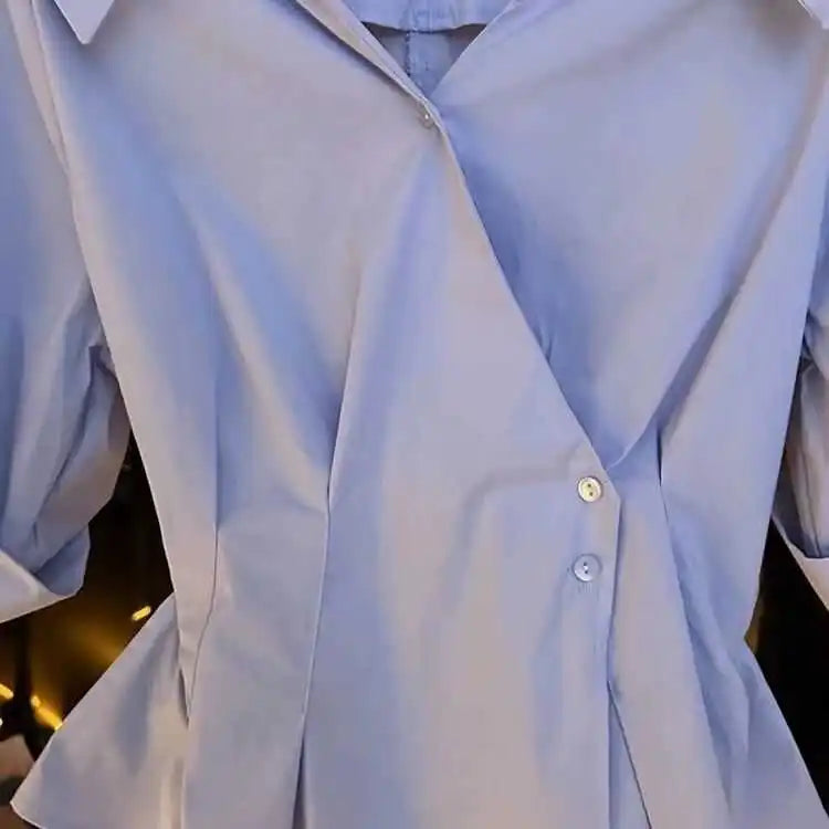 Blusa feminina plissada