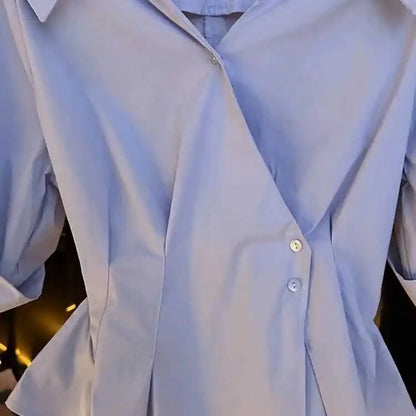 Blusa feminina plissada