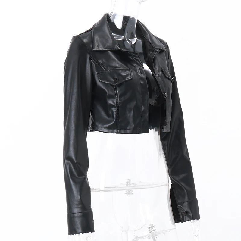 Short leather jacket