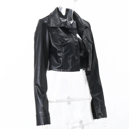 Short leather jacket